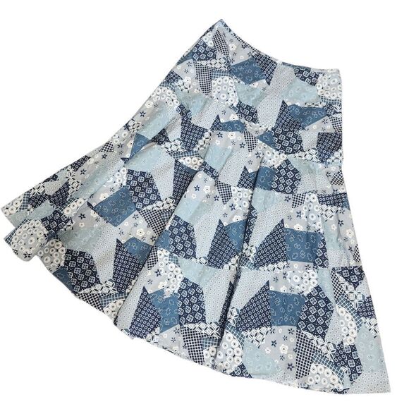 Chadwicks Full Skirt Size 16 Blue Patchwork Long Flowy Modest 33 in Waist - Picture 4 of 7